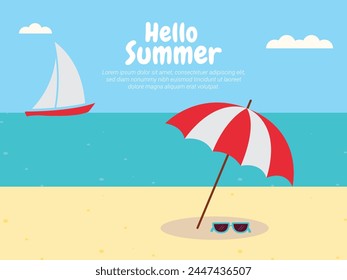 Summer season celebration flat background