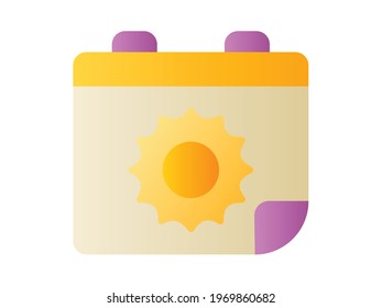 summer season date time single isolated icon with smooth style