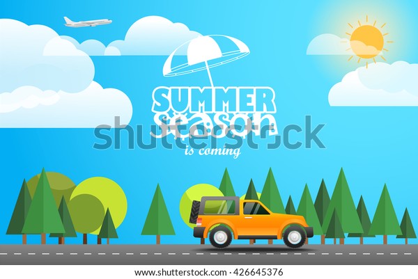 Summer season flat design\
illustration