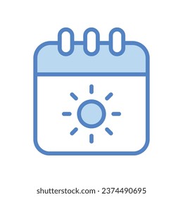 Sommersaison Symbol einzeln auf weißem Hintergrund, Vektorgrafik