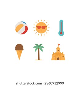Summer season icon set vector illustration
