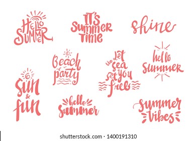 summer season themed hand lettering typography design 