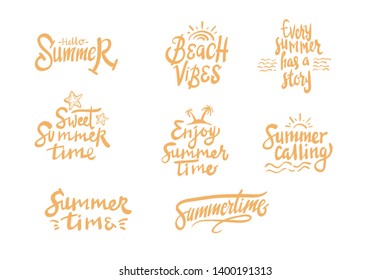summer season themed hand lettering typography design 
