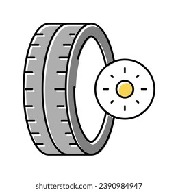summer season tires color icon vector. summer season tires sign. isolated symbol illustration