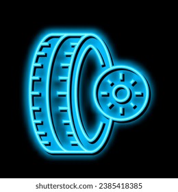 summer season tires neon light sign vector. summer season tires illustration