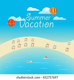 Summer season vector concept. Summer vacation illustration