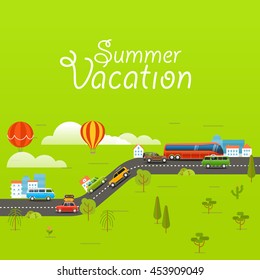 Concepto vectorial de temporada de verano. Ilustración de vacaciones de verano