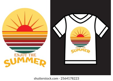 Summer season vintage retro t-shirt Design