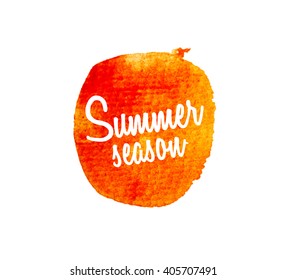 Summer season. Watercolor splatters. Vector