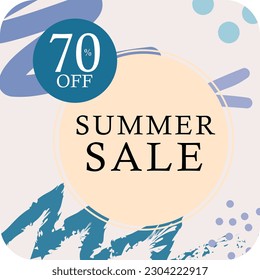 Summer series vector, a vector that shows summer sales promos ranging from 30% to 70%. Suitable for store promotion.