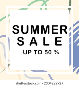 Summer Series Vektor, eine Vektorgrafik, die zeigt, Sommer-Verkaufsaktionen zwischen 30% und 70%. Geeignet für Verkaufsförderung.