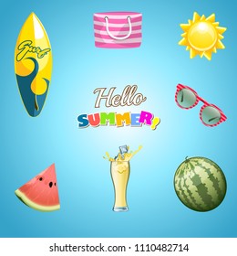 Summer set beach elements