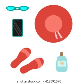 Summer set in doodle style