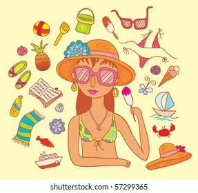 Summer set with a girl