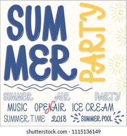 The SUMMER set of hand drawn letters for your design. Summer Party inspiration