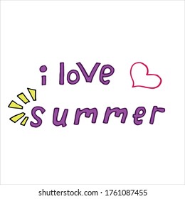Summer set hand-drawn elements. Vector handwritten graphics for online services. Isolated text on a white background.Perfect for website, map, poster, cover,tag, invitation, sticker.