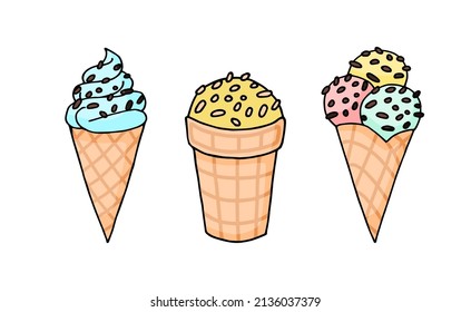 Summer set of ice cream