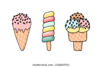 Summer set of ice cream