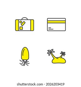 summer set icon, isolated summer set sign icon, vector illustration