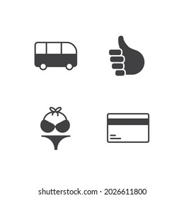 summer set icon, isolated summer set sign icon, vector illustration
