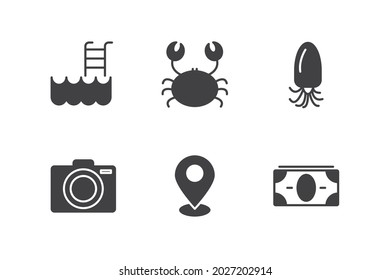 summer set icon, isolated summer set sign icon, vector illustration