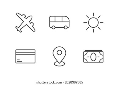summer set icon, isolated summer set sign icon, vector illustration