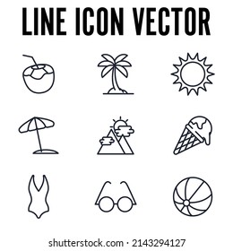 summer set icon symbol template for graphic and web design collection logo vector illustration