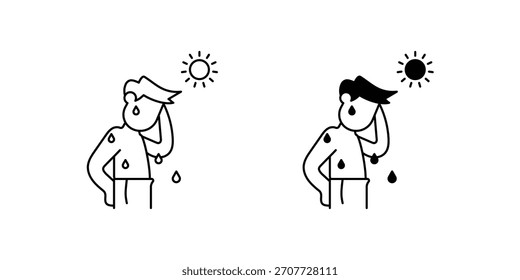 Icono de conjunto de verano con fondo blanco Vector Ilustración de stock