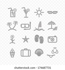 summer set icons. vector eps8