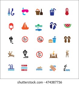 summer set on white background