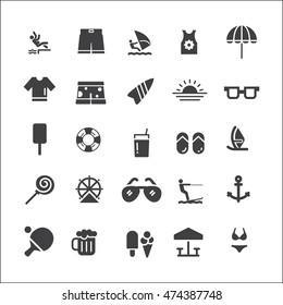 summer set on white background