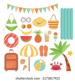 Summer set. Sea travel. Beach collection