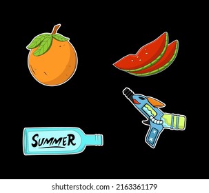 summer set sticker of icon summer