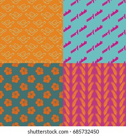 Summer set. Surf seamless vector illustrations for various creative projects.