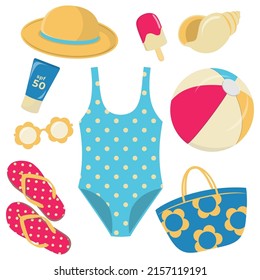 Summer set of things for the beach