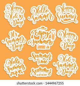 Summer  set of  typography vector  lettering emblem.