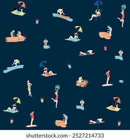 Coleção de conjuntos de verão. Ilustração vetorial de símbolos de verão