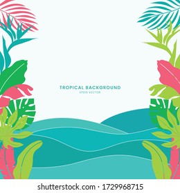 entorno de verano con hojas tropicales