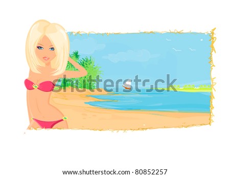 Summer sexy beach girl