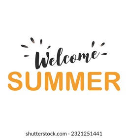 Summer Shades with welcome Summer black yellow Concept , Summer Season Vector Illustration, T- shirt design