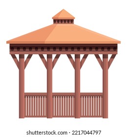 Summer shelter icon cartoon vector. Pergola house. Home nature