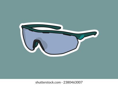 Summer Shiny Sun Glasses Sticker with New Style Shape vector illustration. Summer glasses object icon concept. Summer fashion glasses sticker design with shadow vector logo.