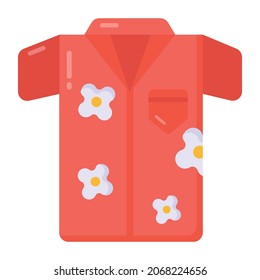 Summer shirt flat style icon, 