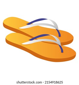 Summer shoes. Flip flops. Essential for the beach. Vector illustration.