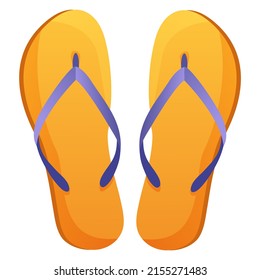 Summer shoes. Flip flops. Essential for the beach. Vector illustration.