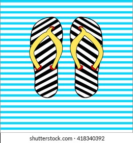 summer shoes lines vector illustration