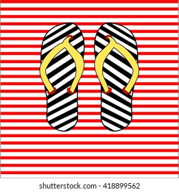 summer shoes lines vector illustration