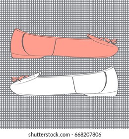 summer shoes on gray background vector illustration