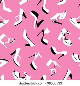 Summer shoes seamless pattern