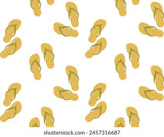 Summer Shoes seamless pattern. Bright repeating flip flops. Vector illustration for underpants and swimsuit